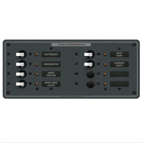 Circuit Breaker Panel DC Branch Traditional Metal - 100A per bus, 8 Positions