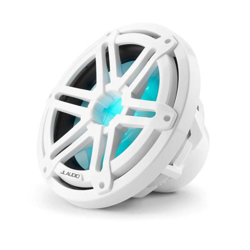 JL Audio M3 10" Marine Subwoofer Driver, Gloss White Sport Grille with RGB LED Lighting