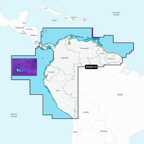 Garmin Navionics Vision+ NVSA011R South America (North) - Inland & Coastal Marine Charts
