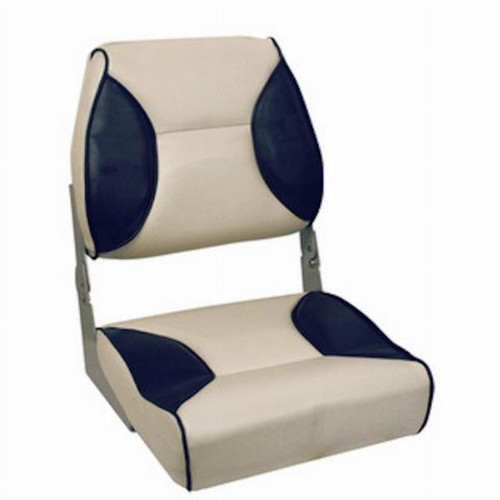 Axis Deluxe Padded Folding Boat Seat - Blue/White