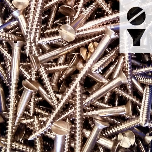 Silicon Bronze Screws -  8-Gauge Slotted Flat Head