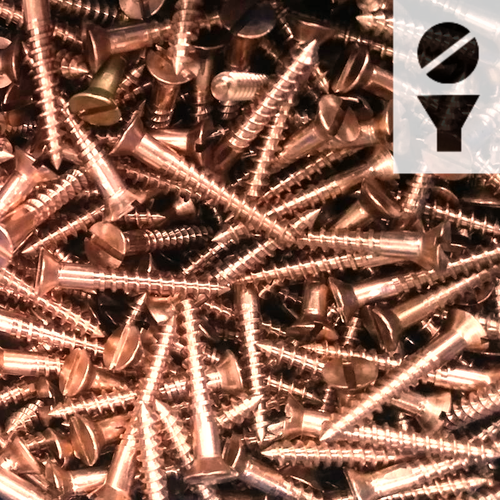 Silicon Bronze Screws -  6-Gauge Slotted Flat Head