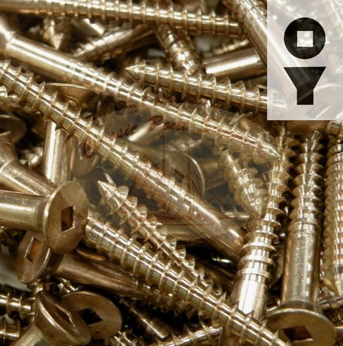 Silicon Bronze Screw - Square Drive Flat Head 14g x 1-1/4" (32mm)