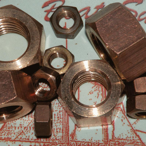 Silicon Bronze Hex Nuts - 9/16"-12 UNC - Finished