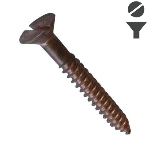 Silicon Bronze Screw - Slot Flat Head 18g x 3\" (75mm)