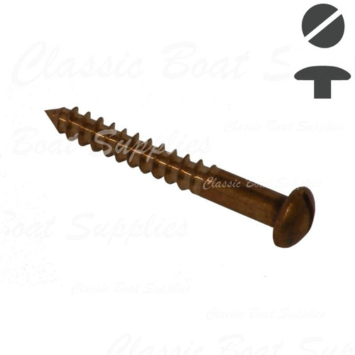 Silicon Bronze Woodscrew - Slotted Round 8g x 3/4"