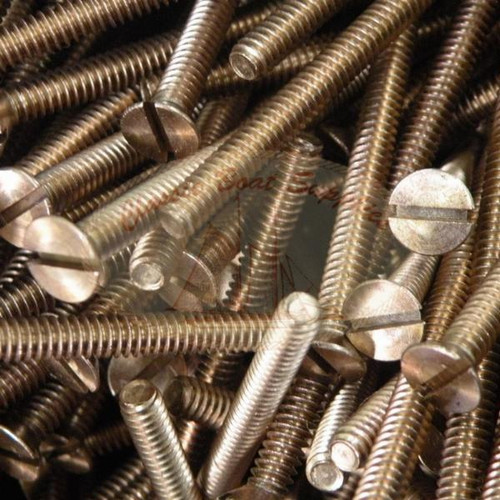 Silicon Bronze Machine Screw - Flat Slot Head 10-24 UNC x 1-1/2"