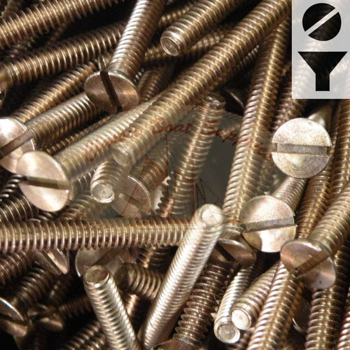 Silicon Bronze Machine Screw - Flat Slot Head 10-24 UNC x 1-1/2"