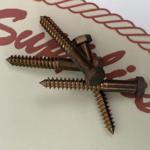Silicon Bronze Coach Screw 1/2" x 8"