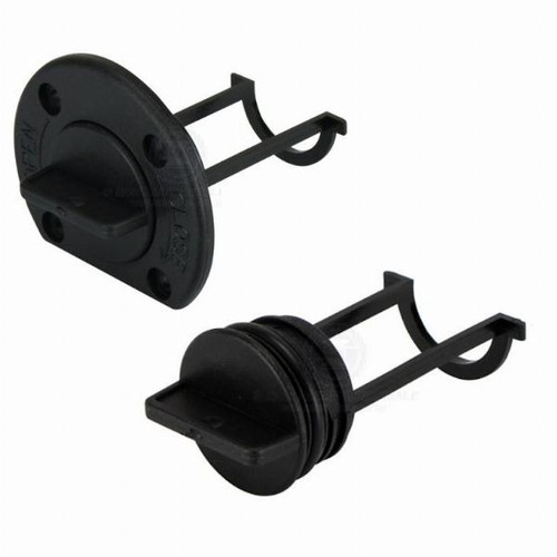 Black Nylon Drain Bung with \'D\' Base - 33mm ID