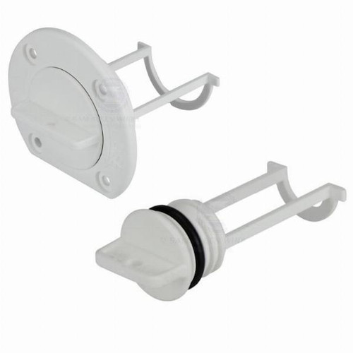 White Nylon Drain Bung with \'D\' Base - 33mm ID