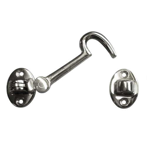 Davey Brass Cabin Door Hook - Silent - Chrome-Plated Brass