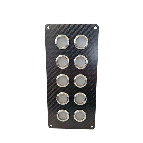 Viper Pro Carbon Fibre Switch Panel - 20A Blue/Red Backlit Switches