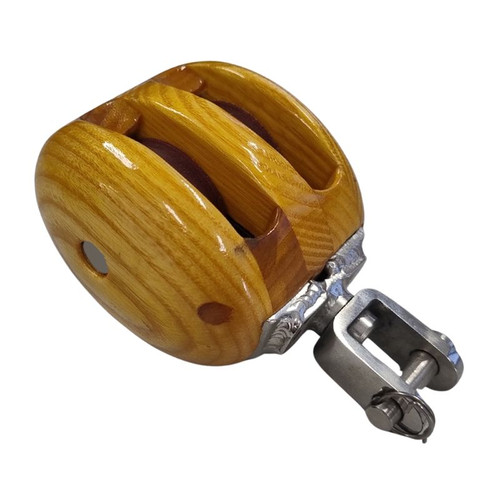 Davey Swivel Eye Wooden Block - Double