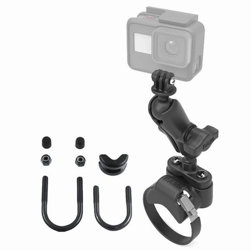Ram Mounts Size B ATV UTV Handlebar U-Bolt Mount with Action Camera Adapter