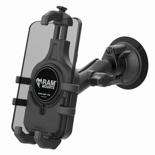 Ram Mounts Size B Quick-Grip Pro Phone Mount with Twist-Lock Suction Cup Medium Arm