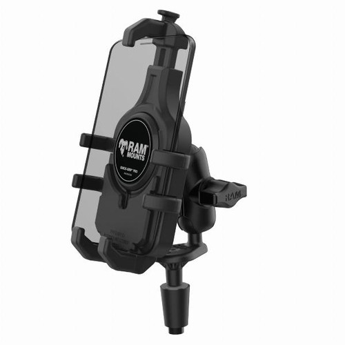 Ram Mounts Size B Quick-Grip Pro Phone Mount with Fork Stem Base Short Arm