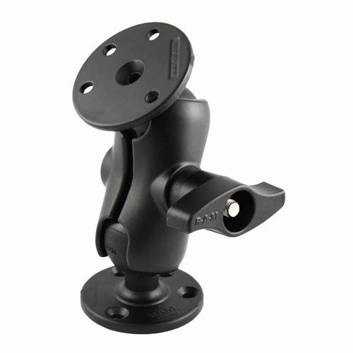 Ram Mounts Size D Double Ball Mount with Two Large Round Plates Short Arm