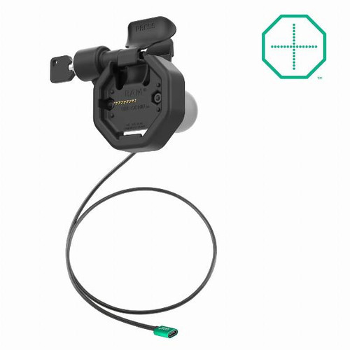 Ram Mounts GDS Uni-Conn Powered Left Locking Snap-In Dock with USB-C Connector