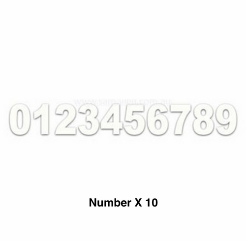 Self Adhesive Numbers - White, 165mm (Pack of 10)