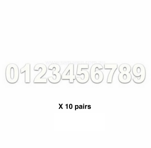 Self Adhesive Numbers - White, 165mm (Pack of 10)