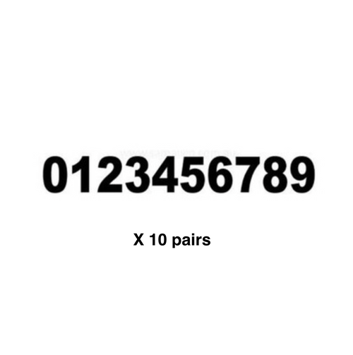 Self Adhesive Numbers - Black, 100mm (Pack of 10)