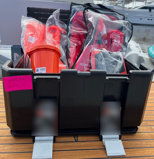 Inshore Safety Gear Kit in Waterproof Case with Burke PFDs