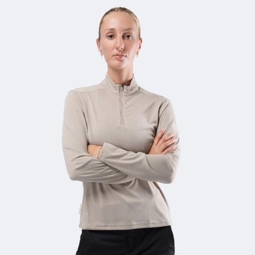 Zhik Womens UVActive 1/4 Zip Long Sleeve Tech Top - Stone