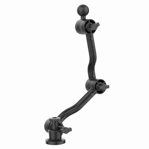 Ram Mounts Size C Plastic Drill-Down Double Ratchet Arm with Ball 19\"