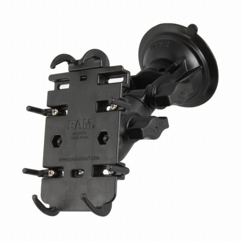 Ram Mounts Size B Quick-Grip Phone Mount with Suction Ratchet Base