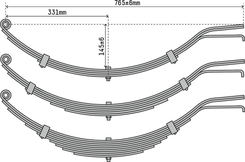 Atlantic 45x6 765mm Slipper Springs Hook Tail