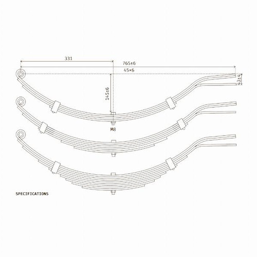 Atlantic Trailer Springs - 45x6mm - Slipper