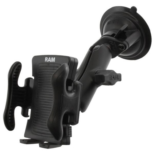Ram Mounts Size B Suction Cup Mount with UN5 Spring-Loaded Phone Holder