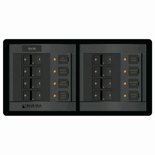 Blue Sea Circuit Breaker Panel 360 DC Branch 8 Position, 100A per Bus
