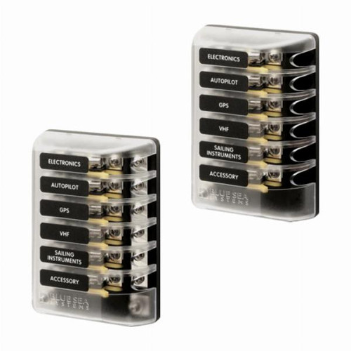 Blue Sea 3AG Fuse Block - 6 Circuit
