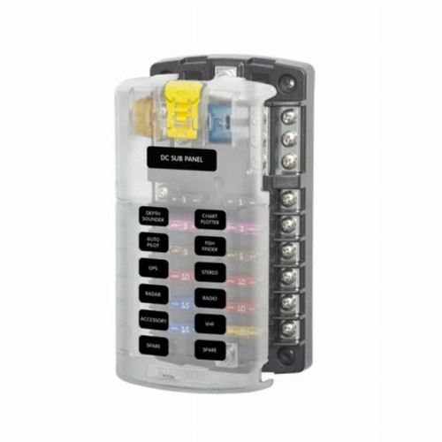 Enerdrive ST Blade Fuse Block 12 Circuit with Negative Bus and Cover