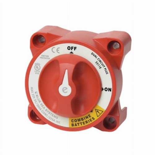 Blue Sea 350A Dual Circuit Plus Battery Switch Red