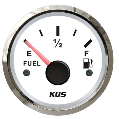 KUS Fuel Tank Gauge - White & Stainless