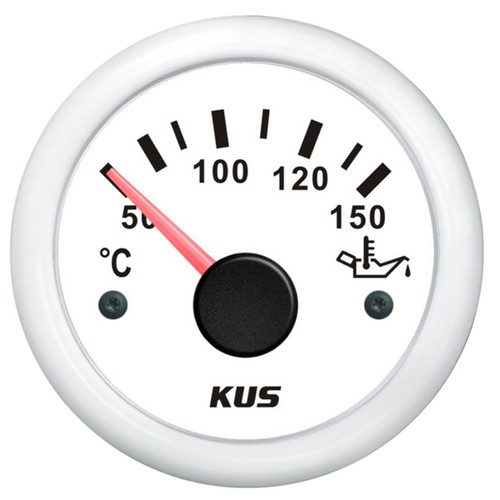 KUS Oil Temperature Gauge - White 