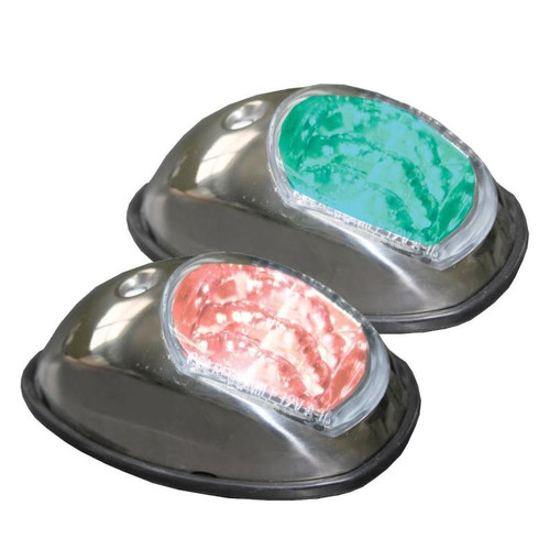 Port & Starboard Navigation Lights - LED Stainless Steel Shroud (Pair)