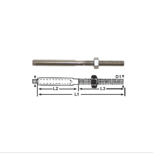 Swage Terminals - 316 Stainless Steel - Metric Thread