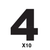 Self Adhesive Numbers - Black, 165mm (Pack of 10)