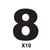 Self Adhesive Numbers - Black, 165mm (Pack of 10)