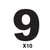 Self Adhesive Numbers - Black, 165mm (Pack of 10)