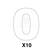 Self Adhesive Numbers - White, 165mm (Pack of 10)