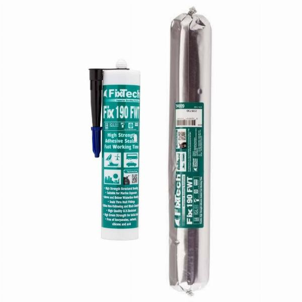 FixTech Fix190 HT High-Tack Structural Adhesive Sealer - Fast Cure, Black