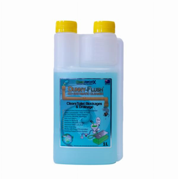 CleanAWORX Dunny Flush Enzymatic Drain Blockage Clear 1L