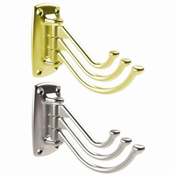 Foresti Brass Coat Rack with 3 Hooks