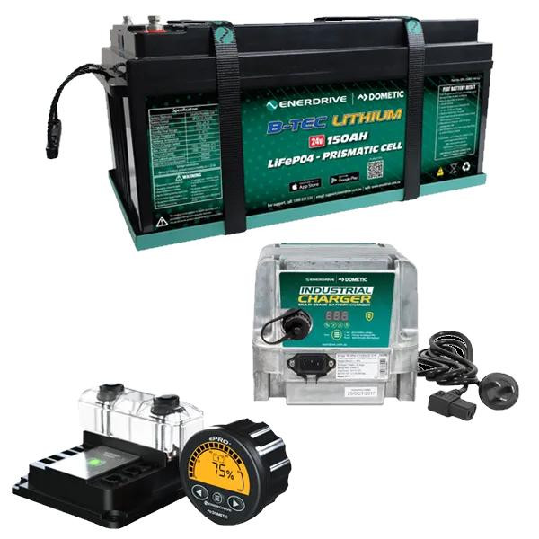 Enerdrive 150Ah 24V B-TEC Bundle including ePOWER 2430 & ePRO+