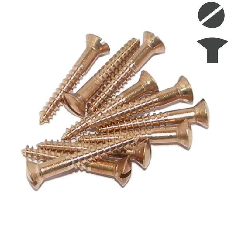 Silicon Bronze Woodscrew - Slotted Raised Head 8g x 3/4"